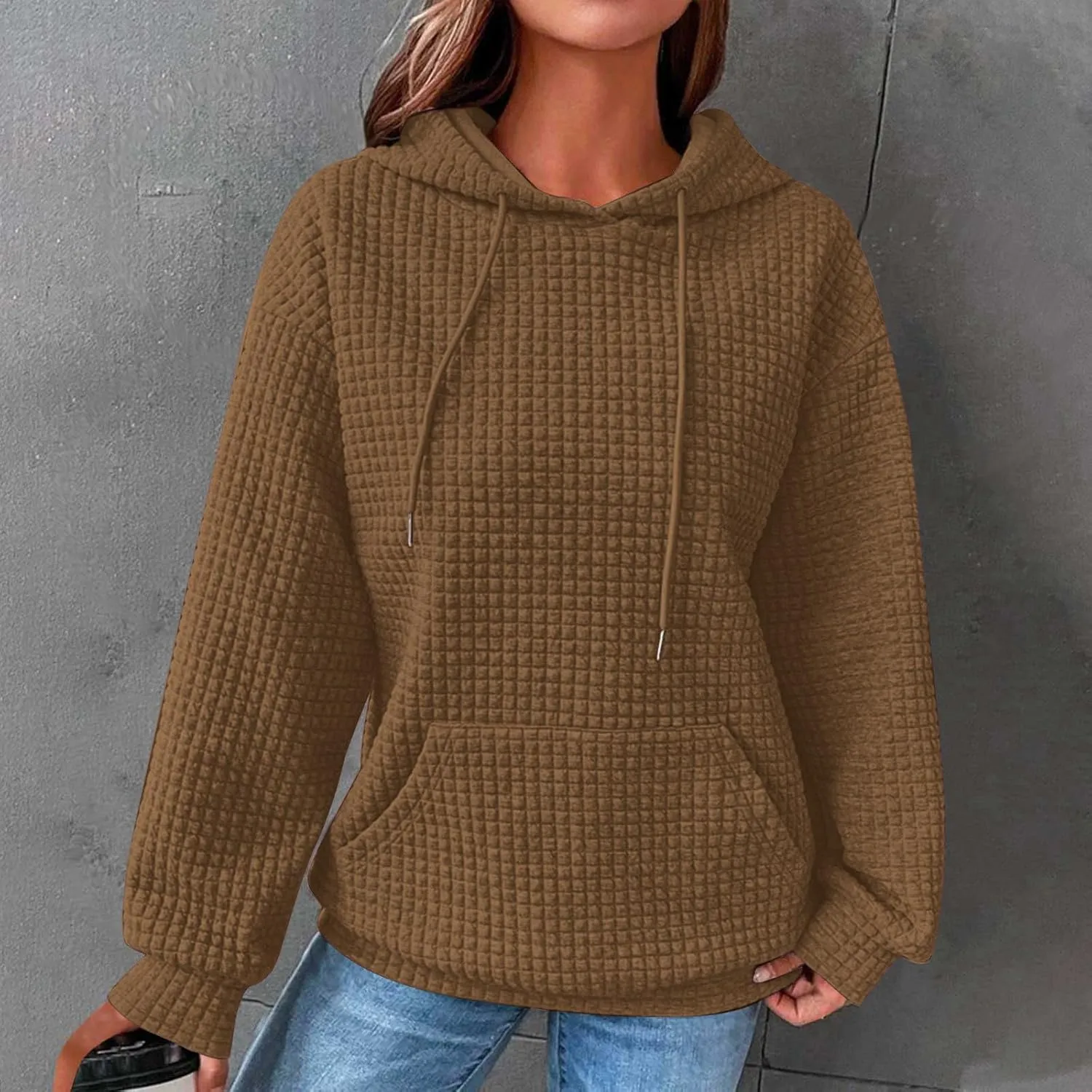 Hoodies for Women Trendy,Pullover Oversized Hooded Sweatshirts Y2k Long Sleeve Pullover Tops Fall Winter Clothes 2024
