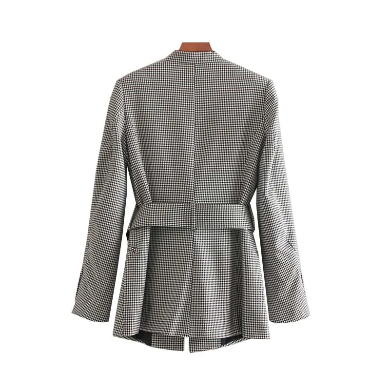 HOUNDSTOOTH BLAZER WITH BELT