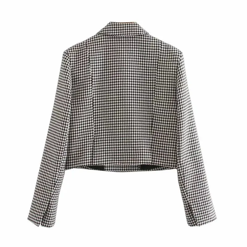 HOUNDSTOOTH CROPPED BLAZER