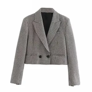 HOUNDSTOOTH CROPPED BLAZER