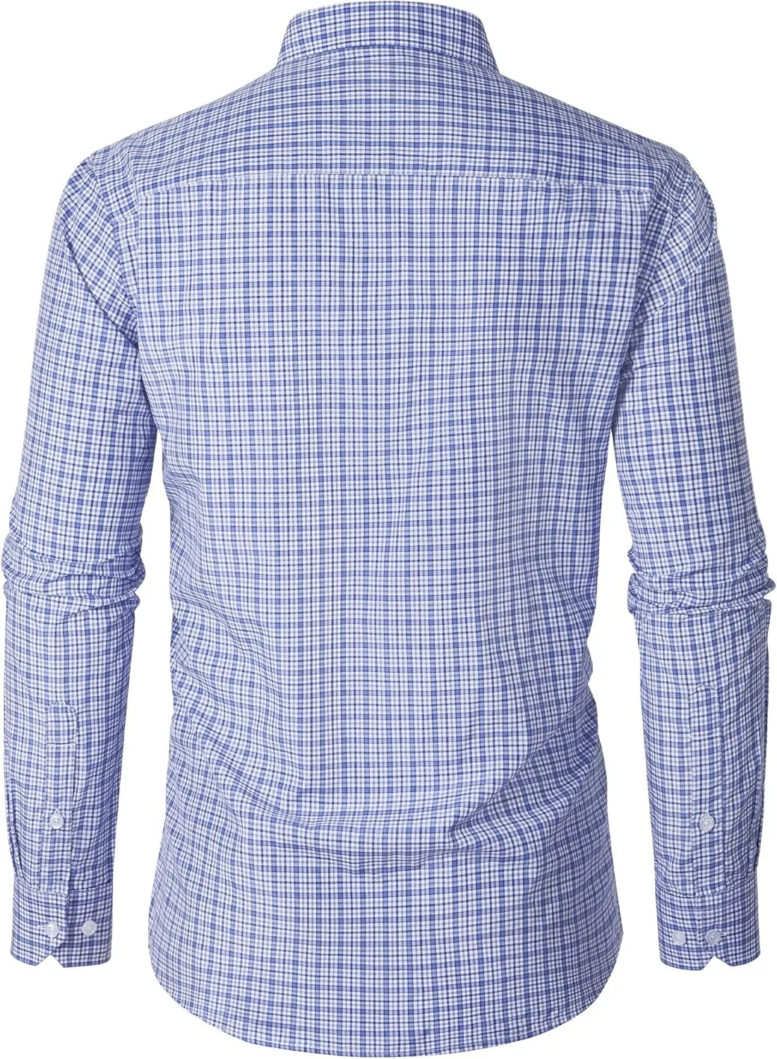J.VER Men's Button Down Shirts Long Sleeve Dress Shirt Business Casual Cotton Collared Plaid Tops with Pocket