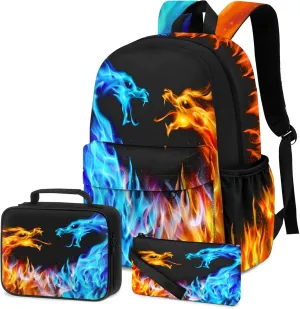 Kids Backpack for Boys3PCS Boys Backpack with Lunch Box Set for Children Elementary Middle School StudentsLightweight School Bookbag for Travel and Daily Use