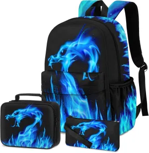 Kids Backpack for Boys3PCS Boys Backpack with Lunch Box Set for Children Elementary Middle School StudentsLightweight School Bookbag for Travel and Daily Use