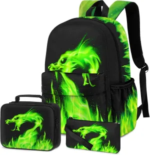Kids Backpack for Boys3PCS Boys Backpack with Lunch Box Set for Children Elementary Middle School StudentsLightweight School Bookbag for Travel and Daily Use