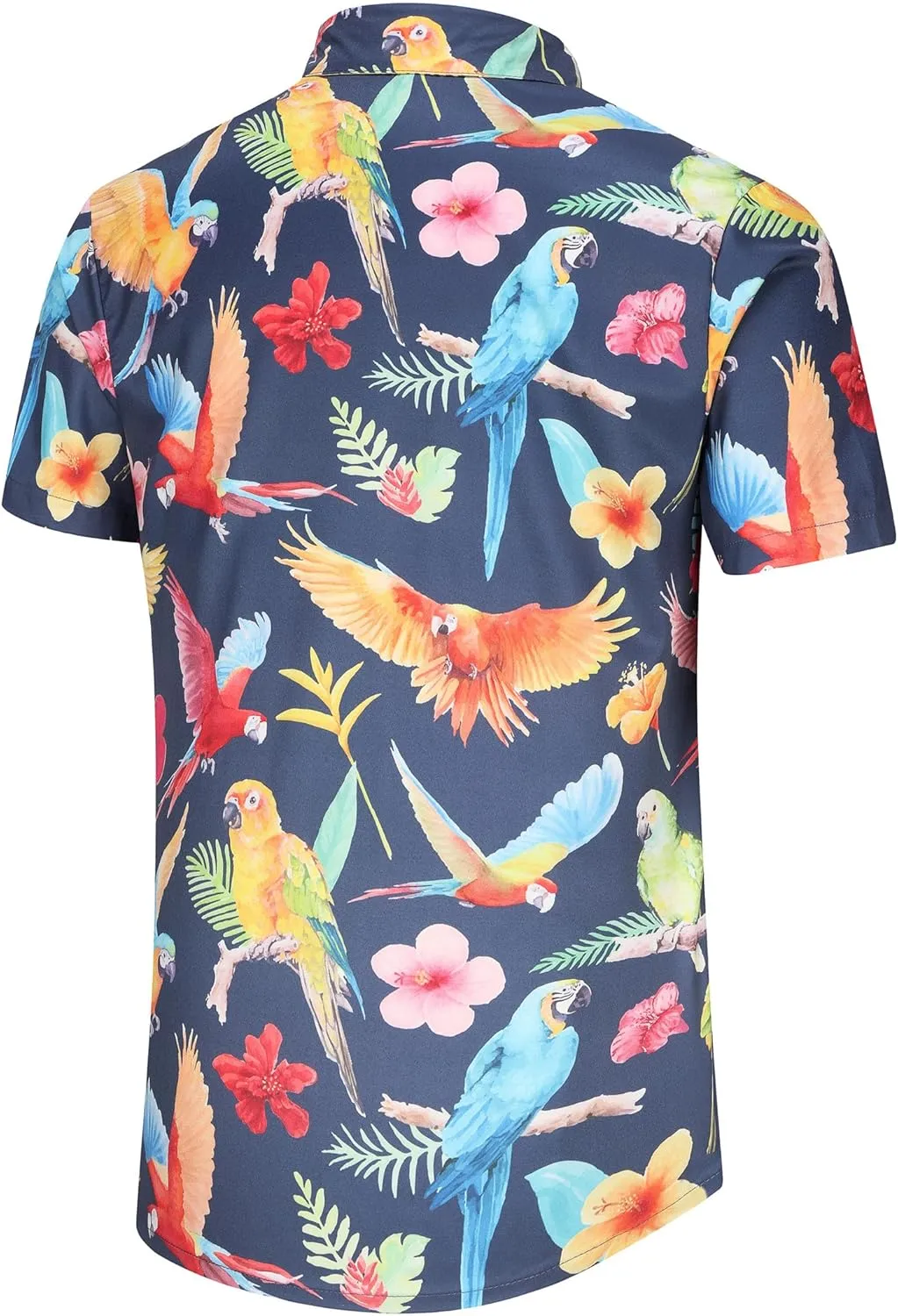 KYKU Men's Casual Button-Down Shirts Hawaiian Shirt Short Sleeve Beach Clothes with Pockets
