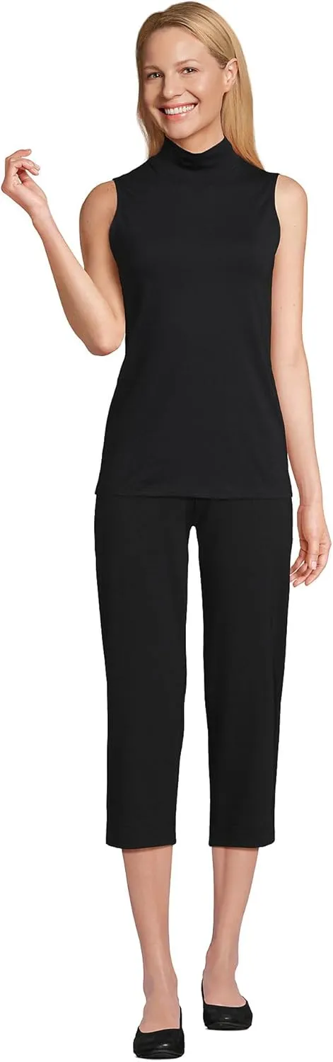 Lands' End Women's Starfish Mid Rise Pull-On Crop Pants