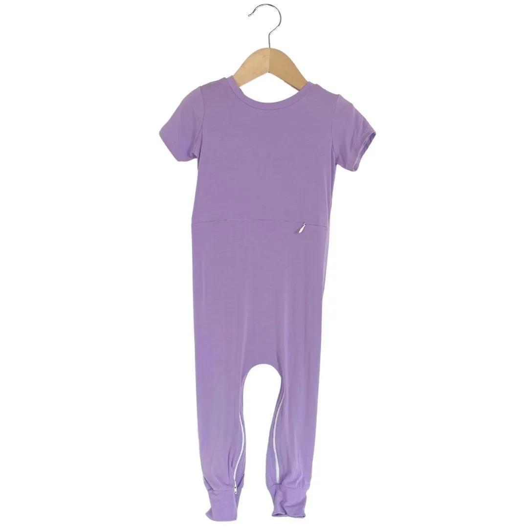 Lavender Bamboo Lyocell Romper with G-Tube Access