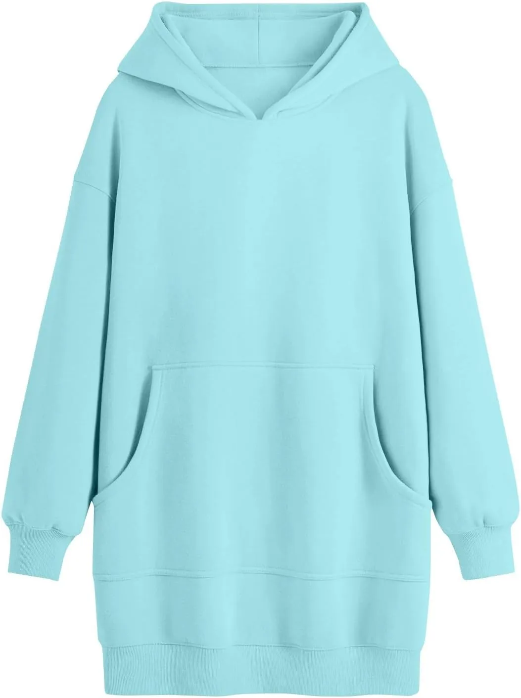 lcyhony Women's Fleece Oversized Sweatshirt Y2k Loose Comfy Hoodie Dress Winter Warm Long Sleeve Pullover Tops with Pockets