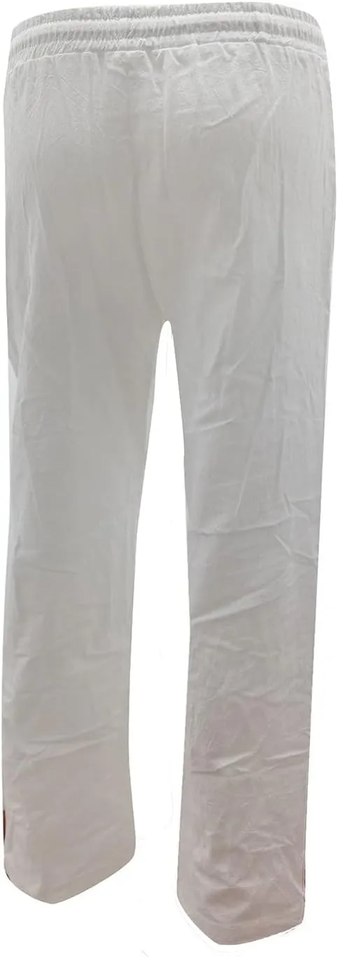 Linen Pants Women 2025 Summer Drawstring Trousers Pockets Casual Loose Wide Leg Lounge Pant for Beach Travel Vacation