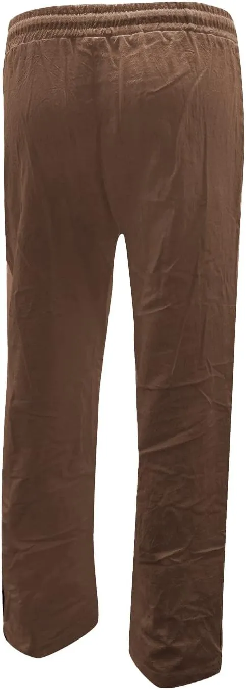 Linen Pants Women 2025 Summer Drawstring Trousers Pockets Casual Loose Wide Leg Lounge Pant for Beach Travel Vacation