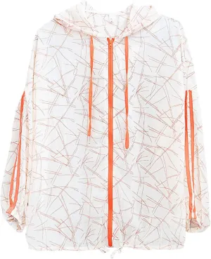 Long Sleeve Sun Shirt Hiking, Loose Cardigan, Short Hooded Sun Protection, Orange, L,Sun Protection Quick Dry Shirts