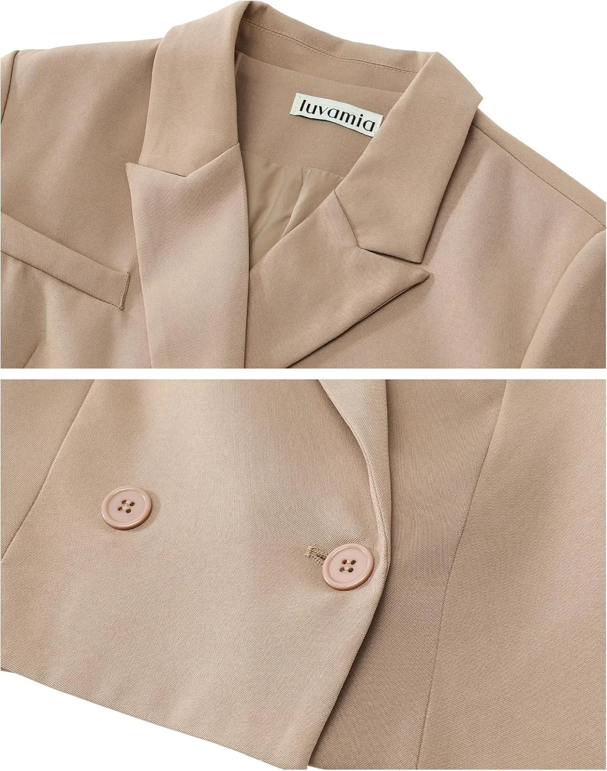luvamia Cropped Blazers for Women Business Casual Open Front Long Sleeve Suit Jacket Trendy Oversized Work Office Blazer