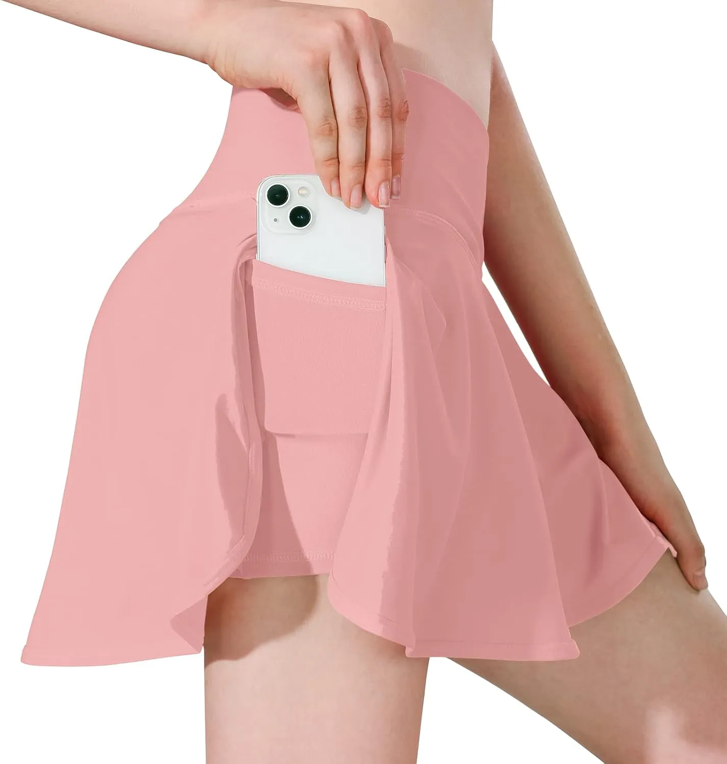 MCEDAR Pleated Crossover Tennis Skirt for Women with Pockets V High Waisted Crossbody Flowy Skirt Athletic Golf Skort