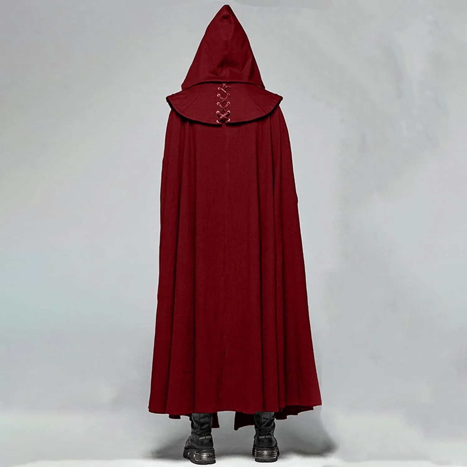 Medieval Cape with Hood for Women Plus Size Maxi Unisex Full Length Hooded Robe Cosplay Halloween Witch Cloak