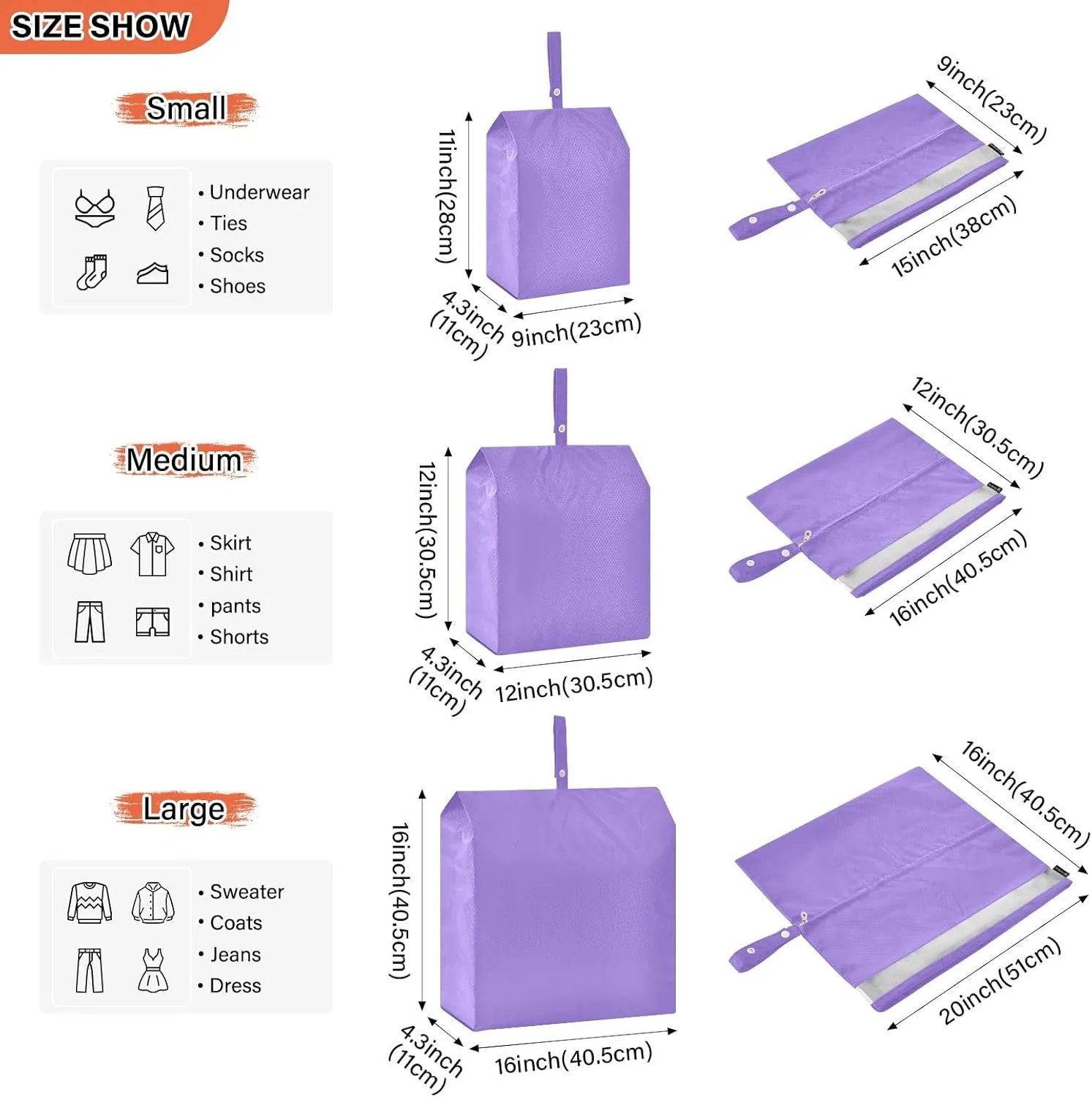 Medium Purple Travel Packing Bags 3 Set Packing Cubes for Suitcases Travel Organizer Bags for Luggage