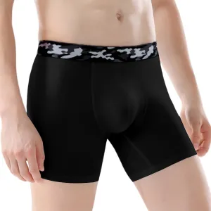 Men's Boxer Briefs Cotton Spandex Underwear Camo Waistband Fashion Bikini Trunks Men's Undie Valentines Boxers