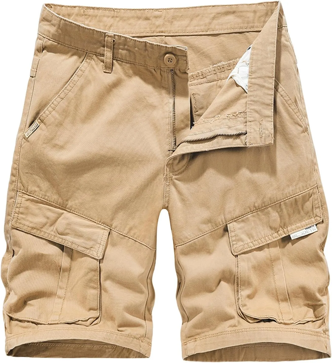 Mens Cargo Pants Knee Length Multi-Pockets High Waist Military Combat Hiking Fishing Shorts Straight Leg Baggy Jogger Bermuda