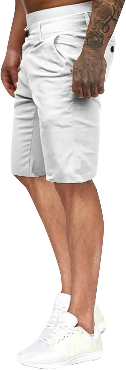 Mens Casual Fashion Suit Shorts Slim Fitting Solid Color Formal Office Business Bermuda Military Combat Tactical Hiking Pants