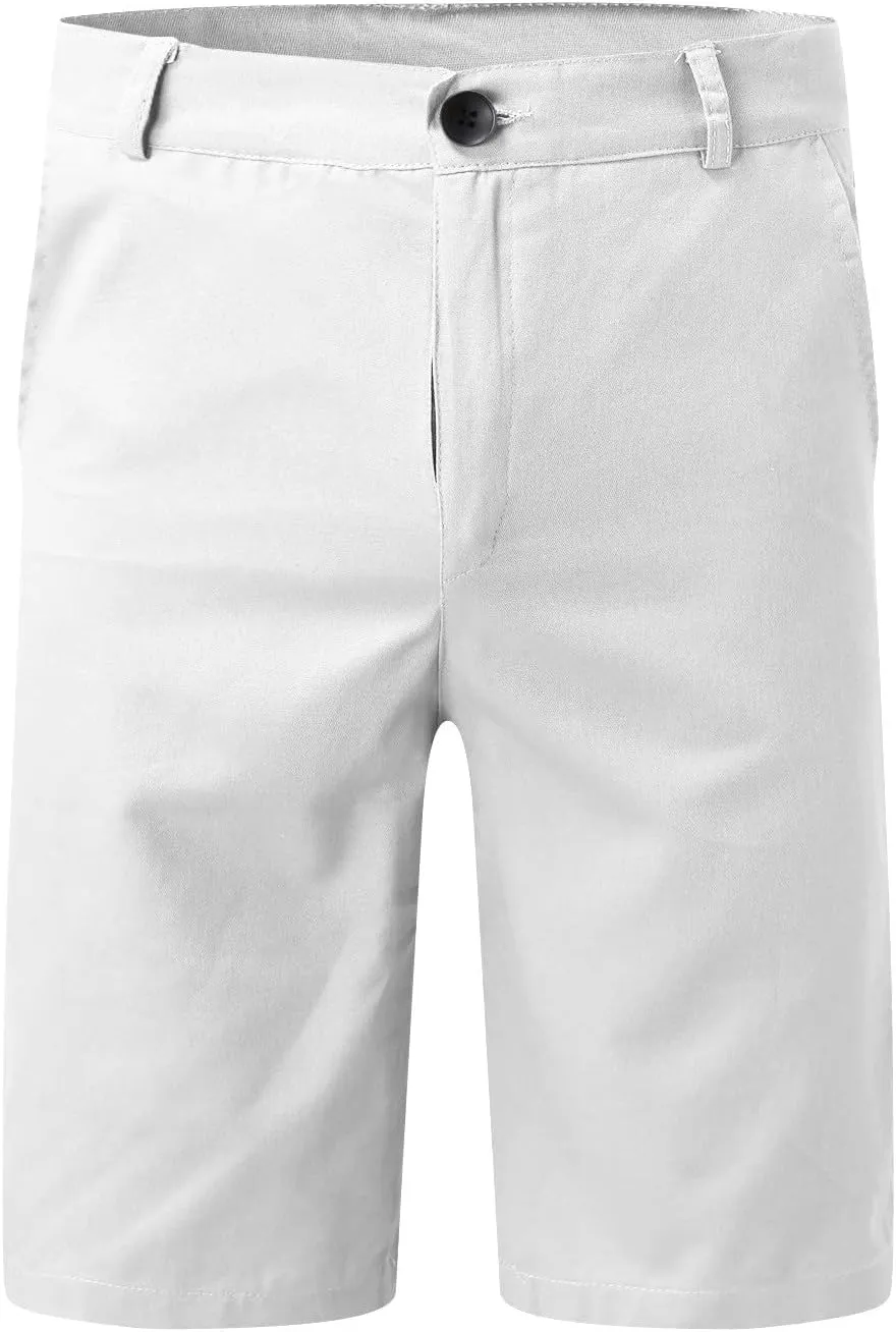 Mens Casual Fashion Suit Shorts Slim Fitting Solid Color Formal Office Business Bermuda Military Combat Tactical Hiking Pants