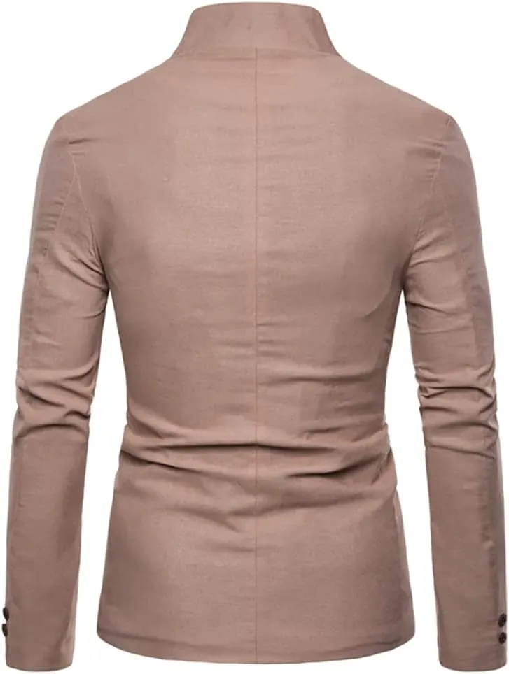 Mens Casual Solid Color Blazer Multi-Buttons Slim Fit Sports Coat for Wedding