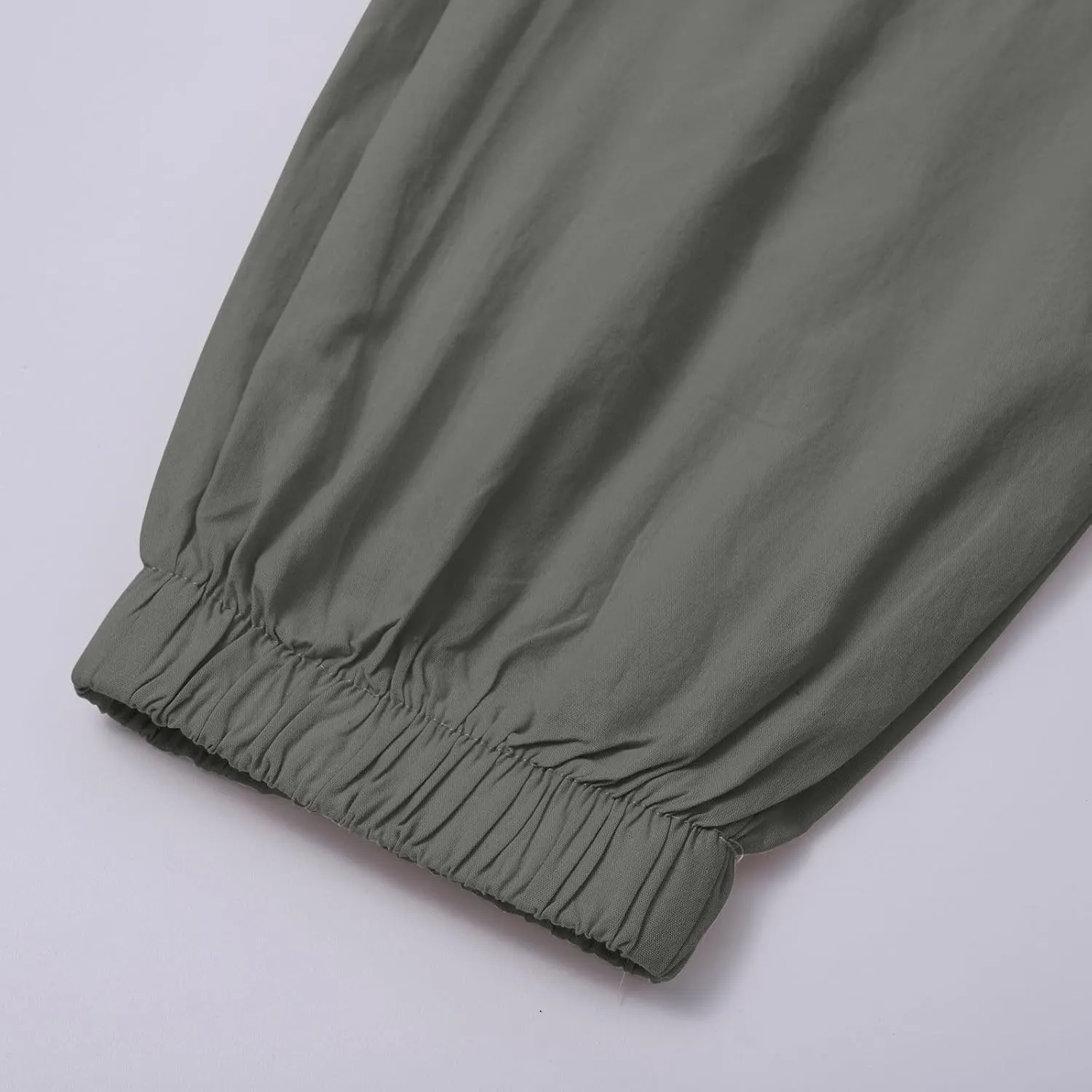 Mens Drawstring Tapered Pants Cotton and Linen Elastic Waisted Lightweight Casual Trousers Summer Quick Drying Workout Pants