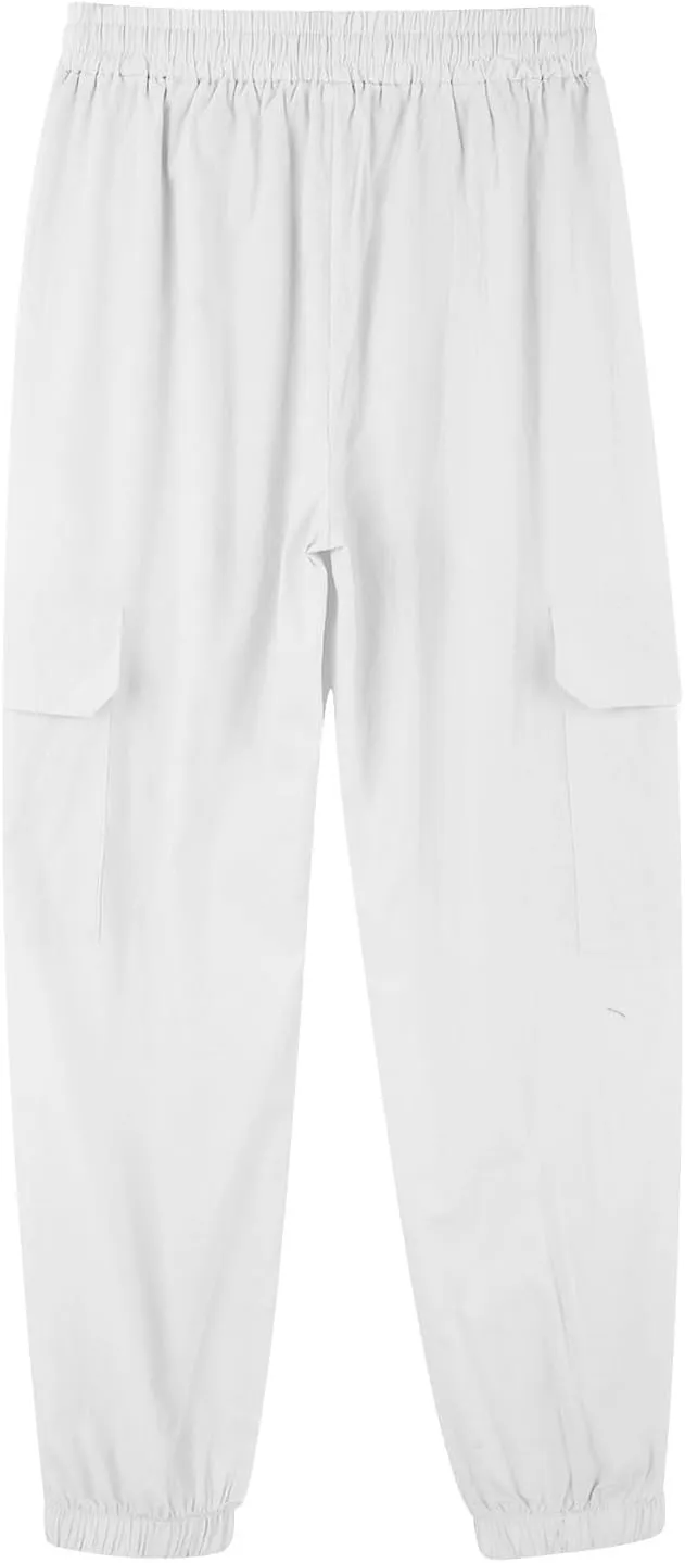 Mens Drawstring Tapered Pants Cotton and Linen Elastic Waisted Lightweight Casual Trousers Summer Quick Drying Workout Pants
