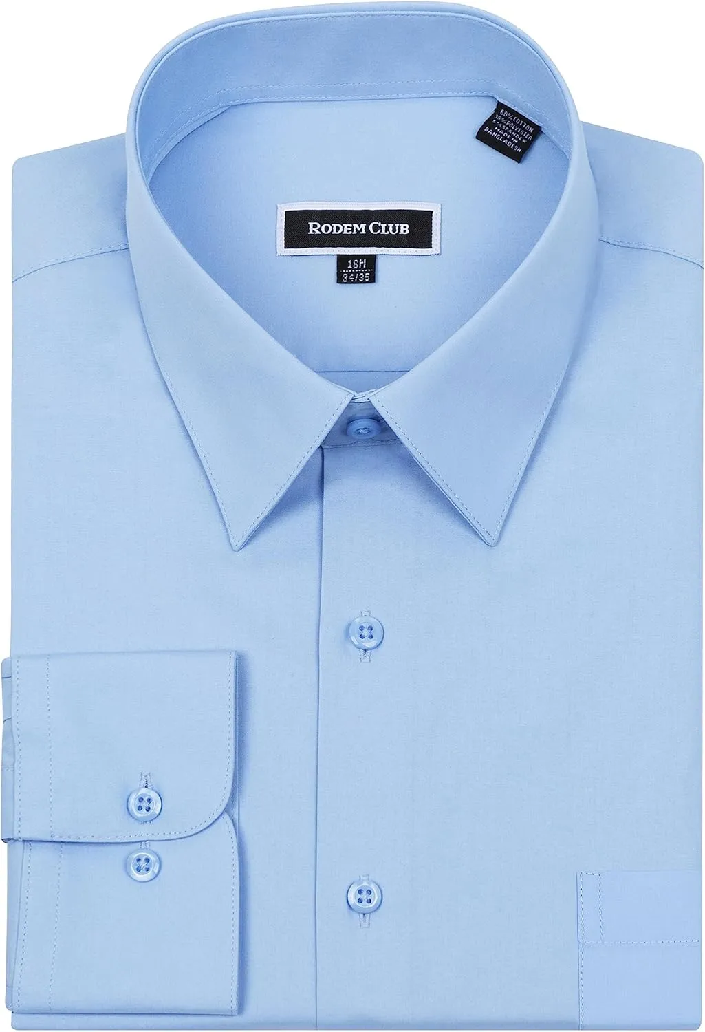 Men's Dress Shirt Regular Fit Long Sleeve Wrinkle-Resistant Business Formal Solid Button Down Shirts with Pocket