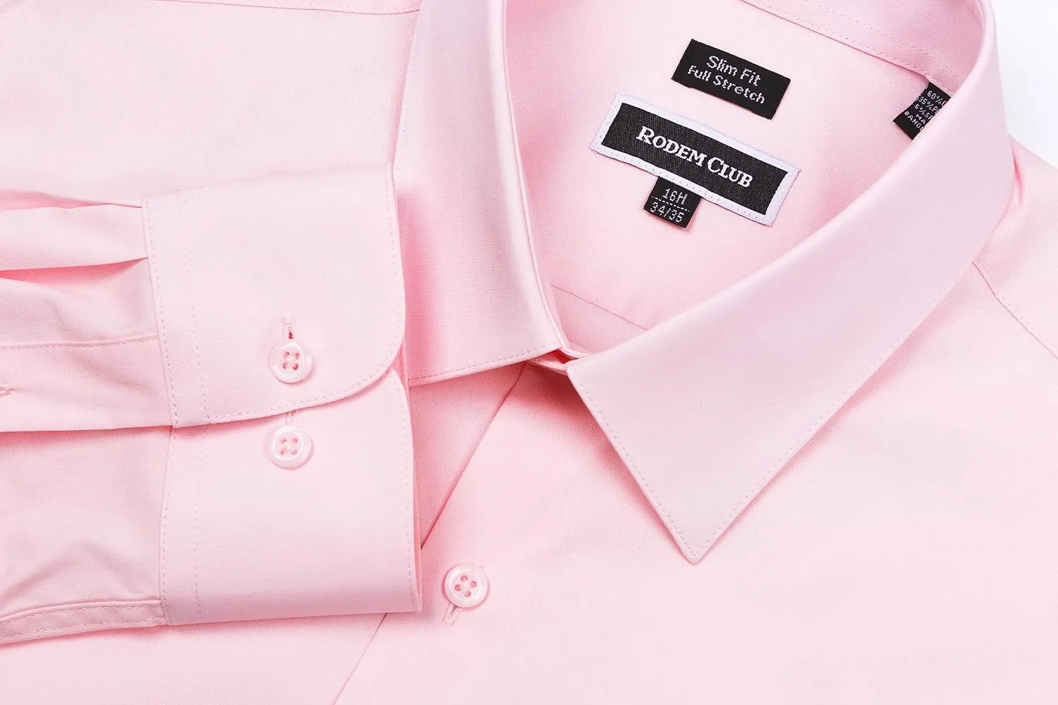 Men's Dress Shirt Slim Fit Long Sleeve Full Stretch Wrinkle-Resistant Business Casual Solid Button Down Shirts