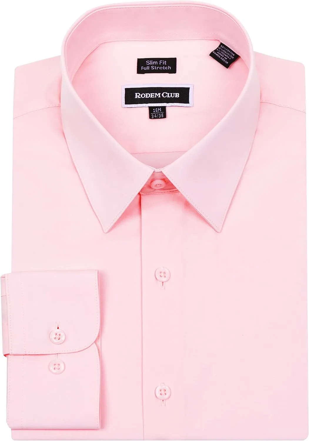 Men's Dress Shirt Slim Fit Long Sleeve Full Stretch Wrinkle-Resistant Business Casual Solid Button Down Shirts