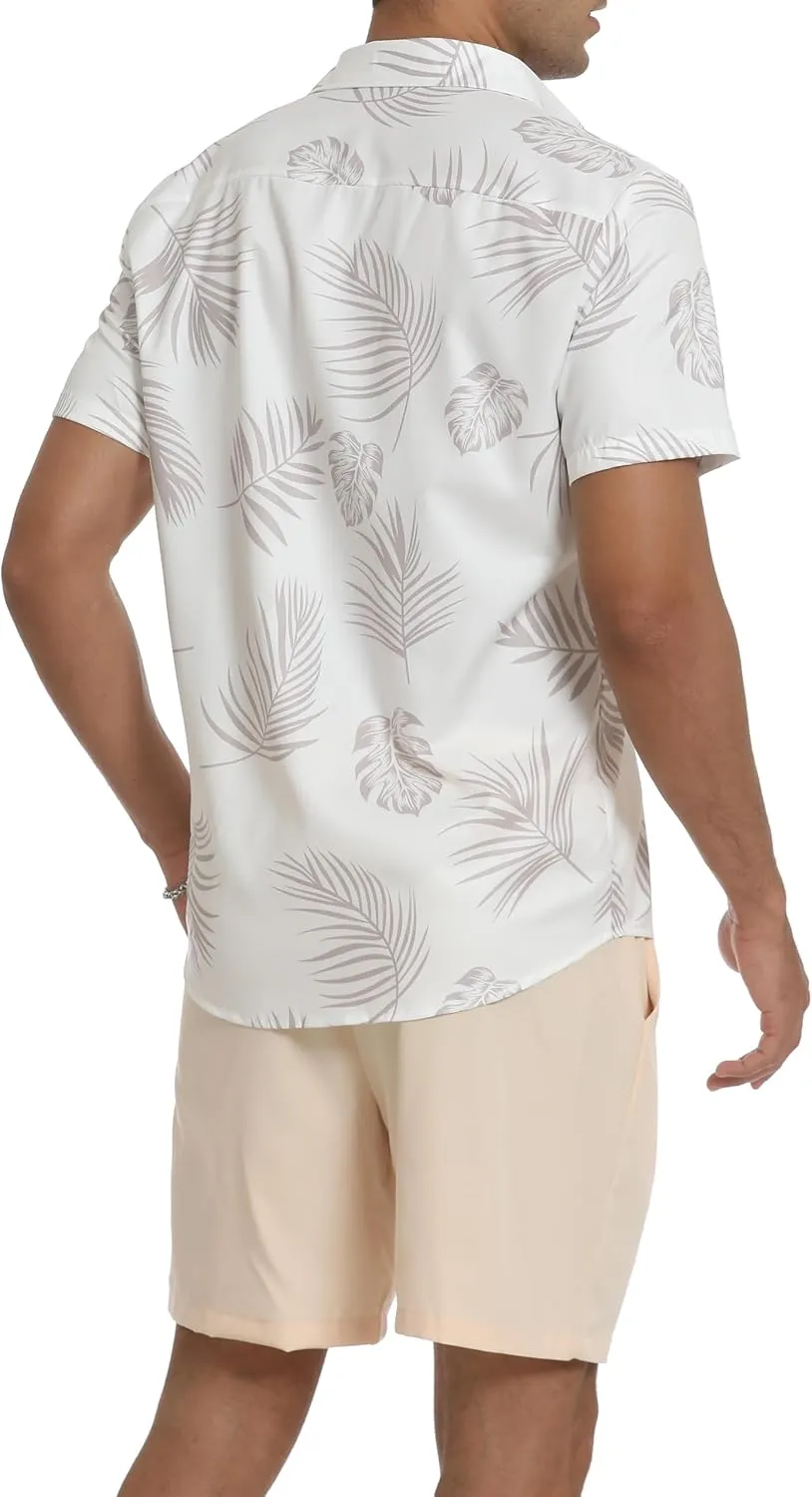 Men's Hawaiian Matching Sets Summer Tropical Beach Short Sleeve Button Down Shirts and Shorts 2 Piece Outfits