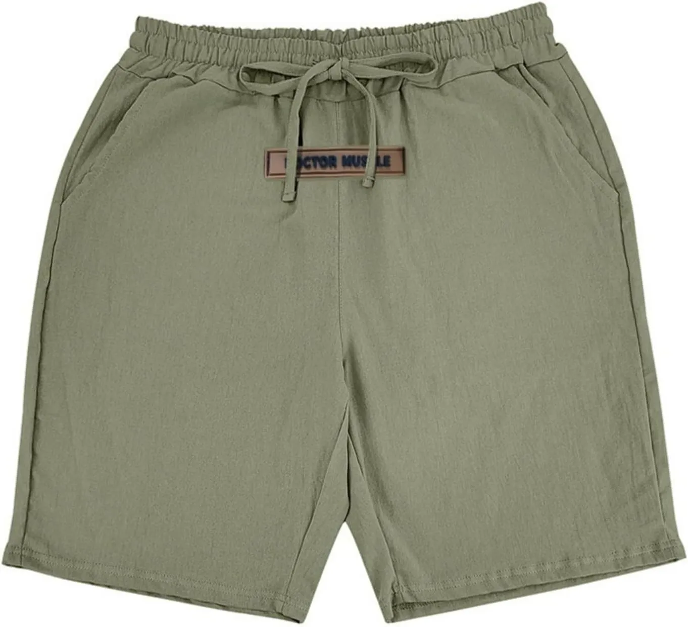 Men's Linen Casual Beach Shorts Elastic Waist Drawstring Summer Shorts 2025