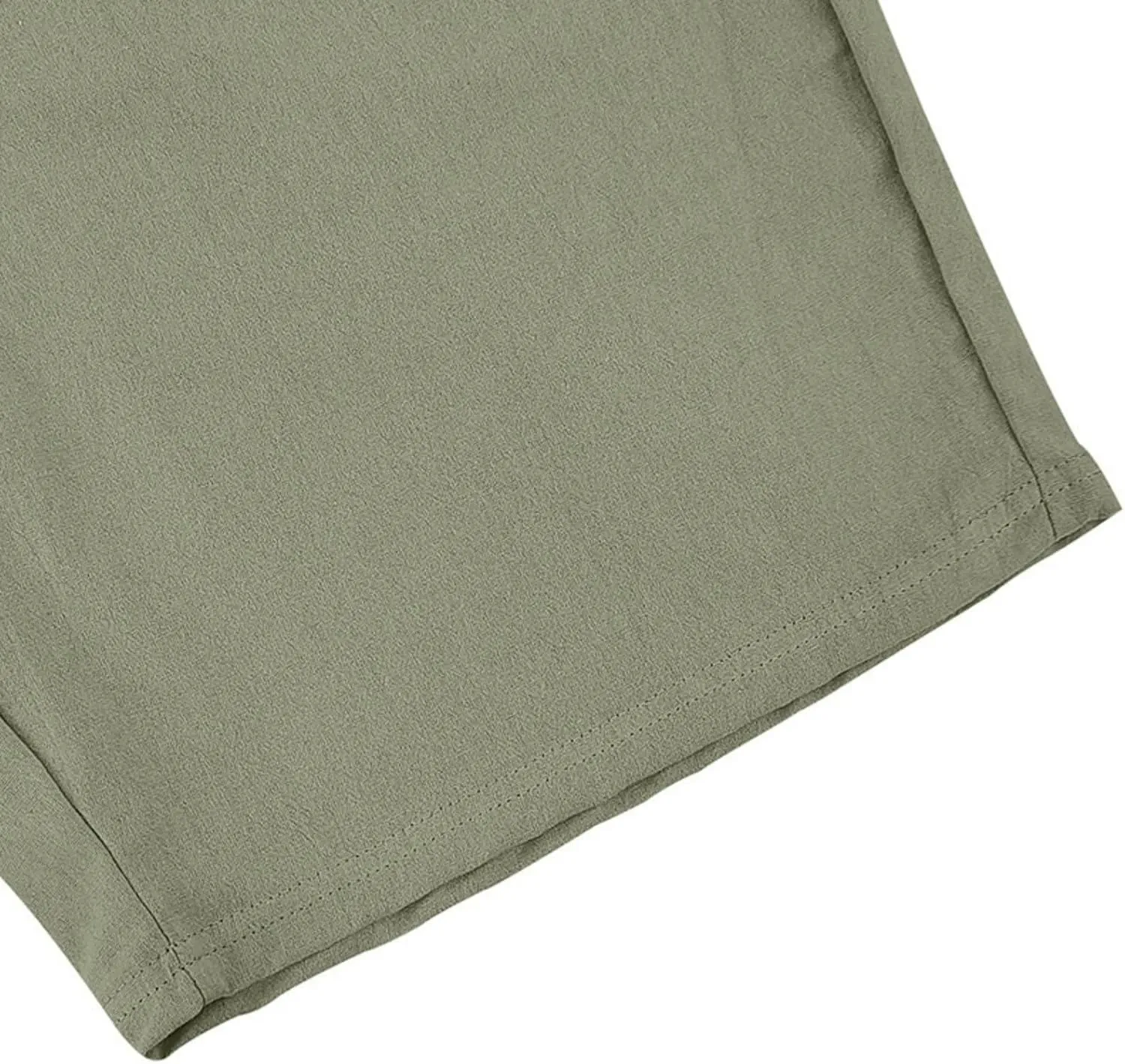 Men's Linen Casual Beach Shorts Elastic Waist Drawstring Summer Shorts 2025
