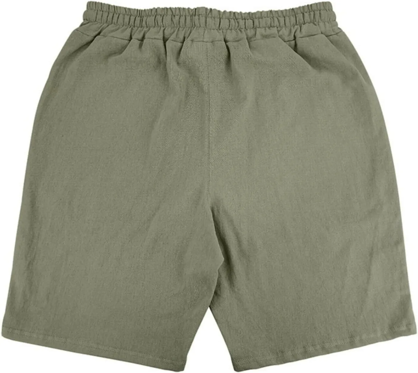 Men's Linen Casual Beach Shorts Elastic Waist Drawstring Summer Shorts 2025