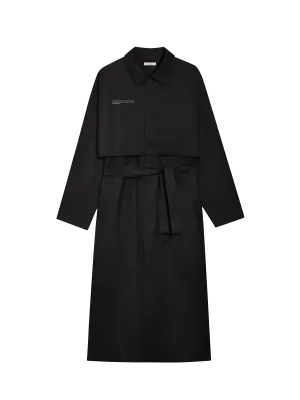 Mens Organic Cotton Trench Coatblack