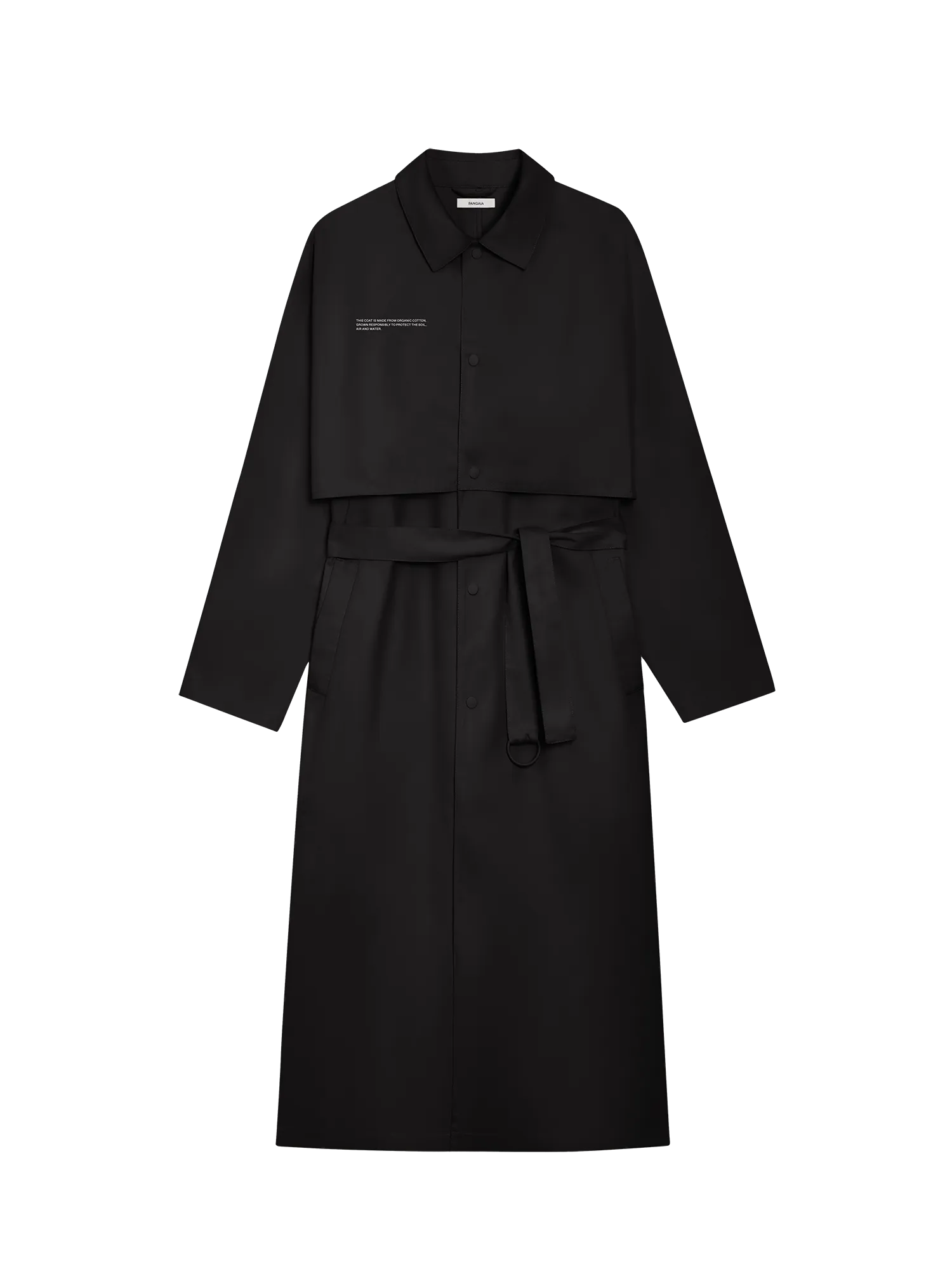 Mens Organic Cotton Trench Coatblack