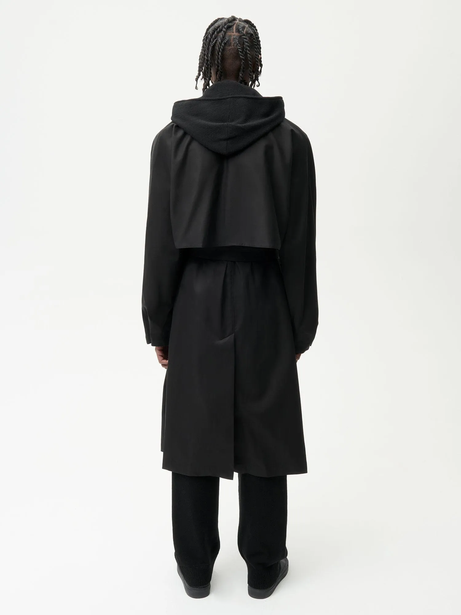Mens Organic Cotton Trench Coatblack