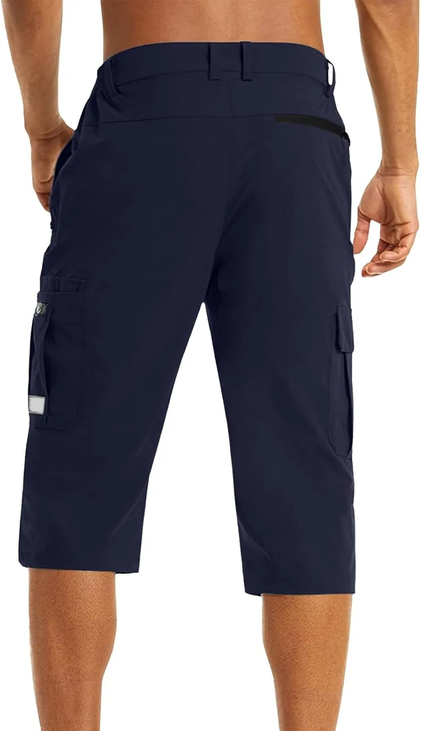 Mens Outdoor Thin Work Climbing Capris Quick Dry Lightweight 3/4 Hiking Walking Shorts Shorts ith Multi Pockets 2024 Fashion