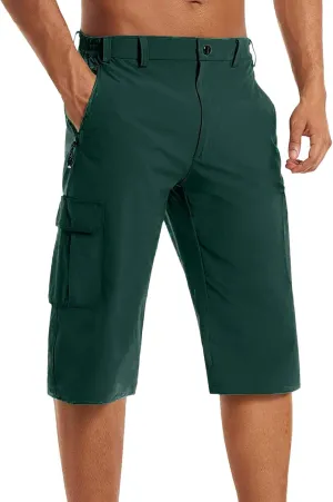 Mens Outdoor Thin Work Climbing Capris Quick Dry Lightweight 3/4 Hiking Walking Shorts Shorts ith Multi Pockets 2024 Fashion