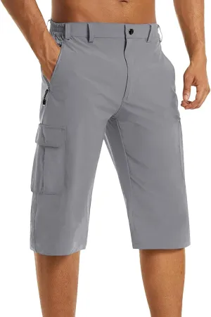 Mens Outdoor Thin Work Climbing Capris Quick Dry Lightweight 3/4 Hiking Walking Shorts Shorts ith Multi Pockets 2024 Fashion