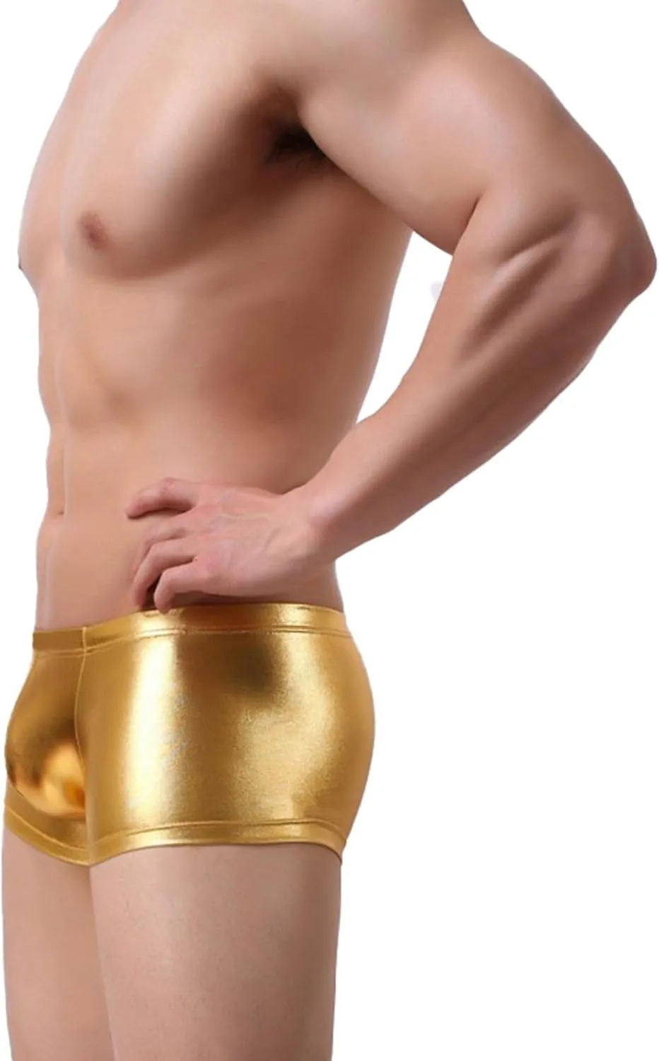 Men's Sexy Shorts Boxers Briefs For Men Exotic Underwear Rave Short For Clubwear Imitation Leather Underwear