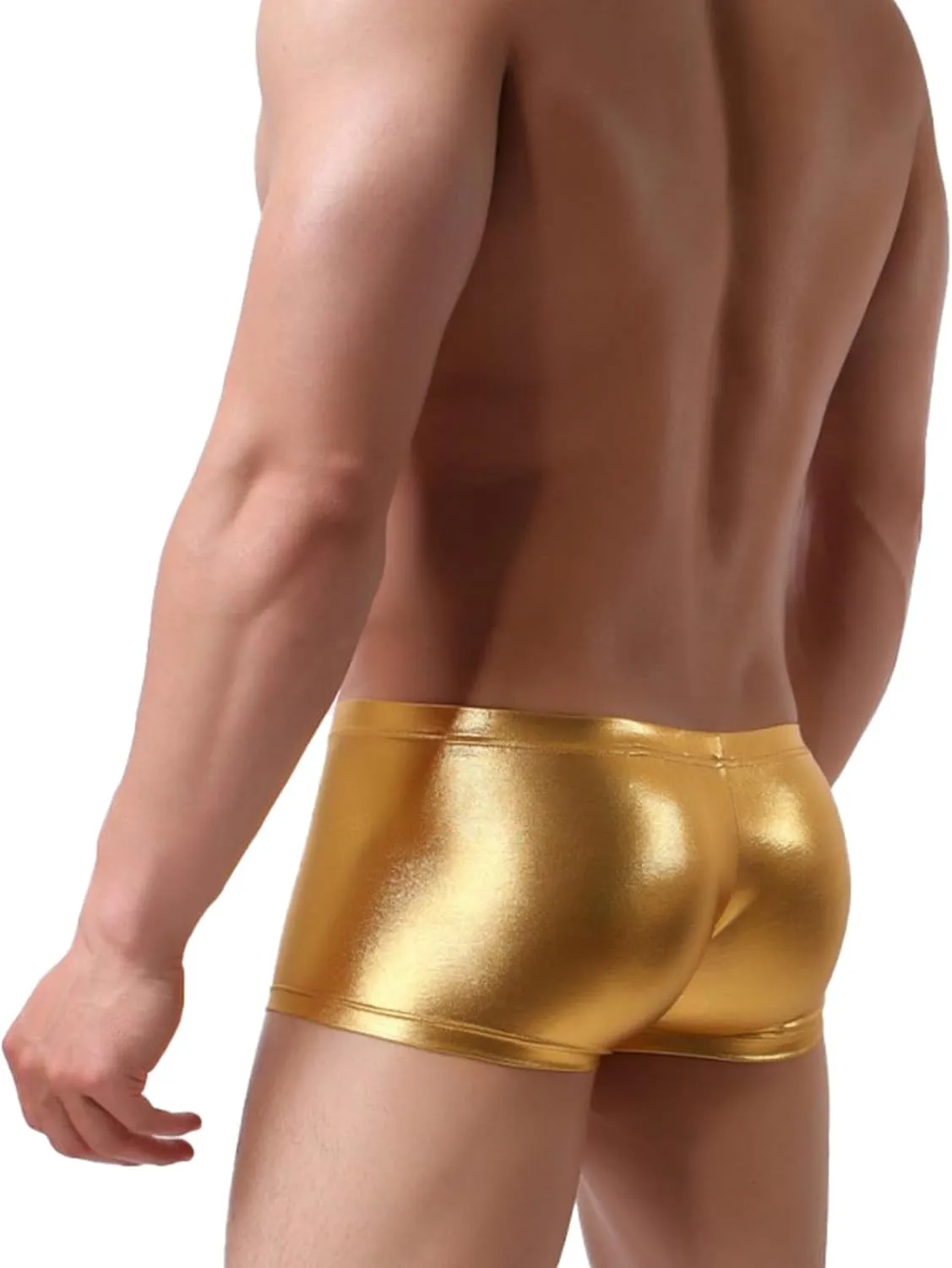 Men's Sexy Shorts Boxers Briefs For Men Exotic Underwear Rave Short For Clubwear Imitation Leather Underwear