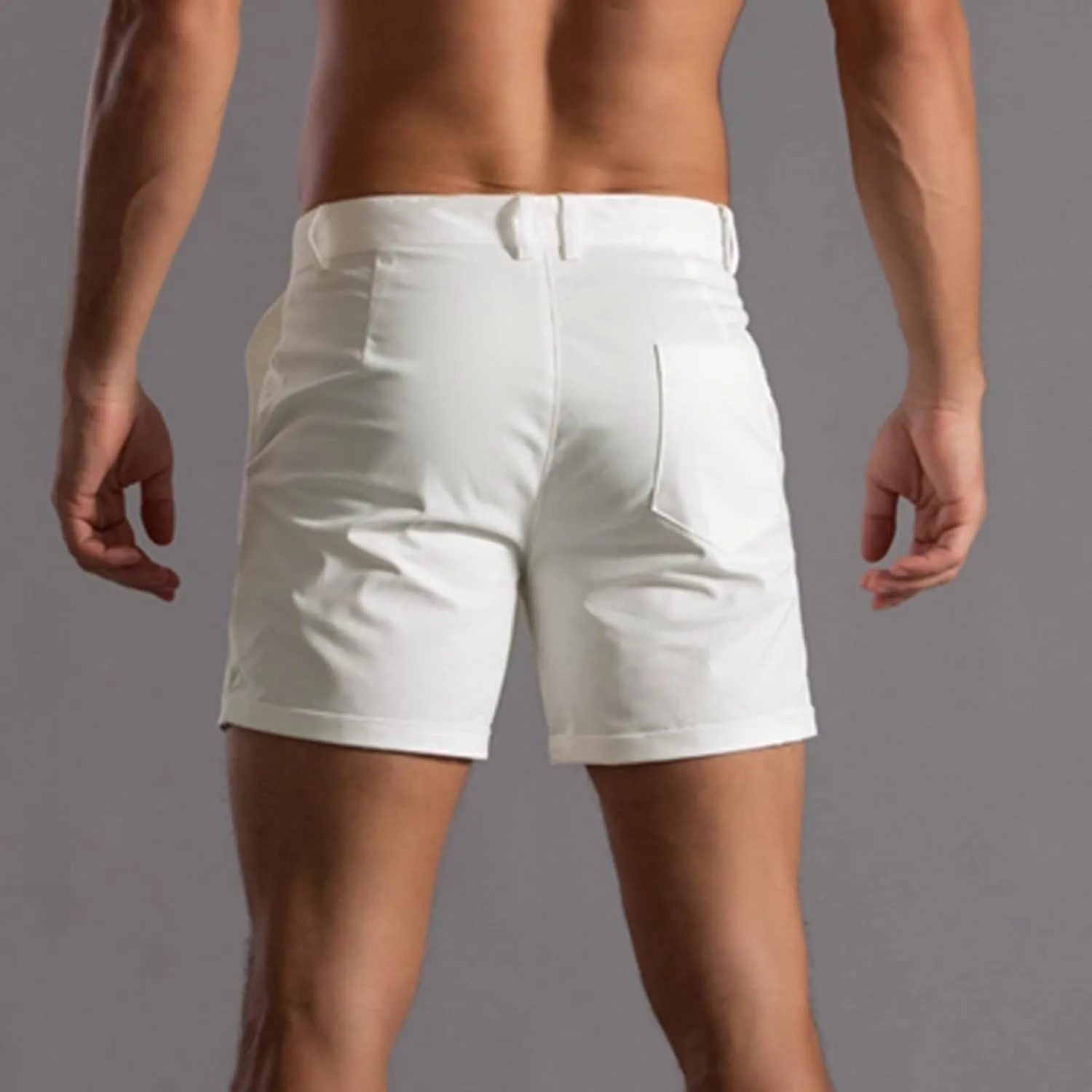 Men's Shorts Slim Fit Flat Front Stretch Casual Short Shorts Outdoor Athletic Workout Running Activewear Pants