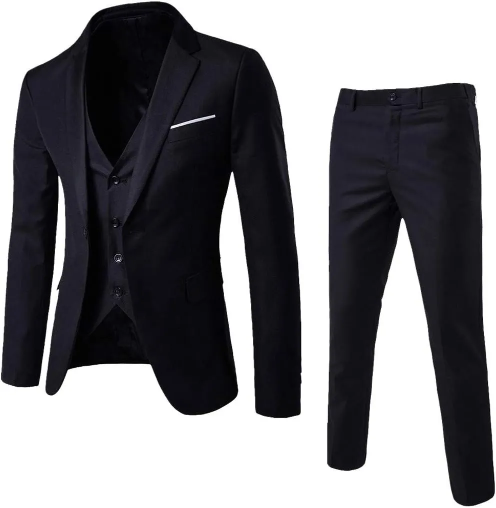 Men'S Suit Slim 3 Suit Business Wedding Party Jacket Vest & Pants Coat Shorts Men Travel Blazer for Men Wrinkle Suit