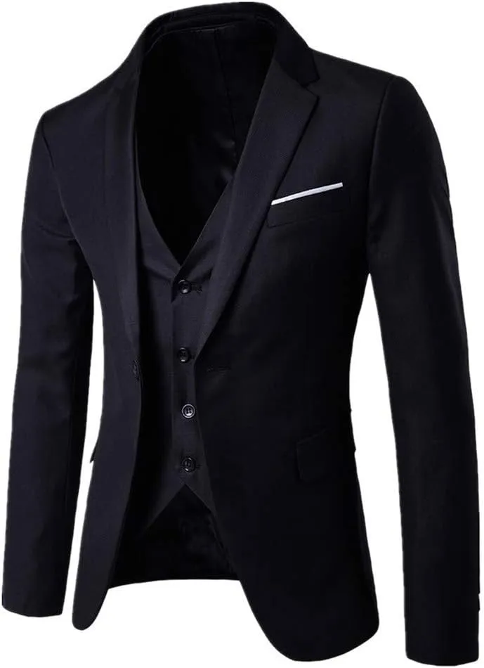Men'S Suit Slim 3 Suit Business Wedding Party Jacket Vest & Pants Coat Shorts Men Travel Blazer for Men Wrinkle Suit