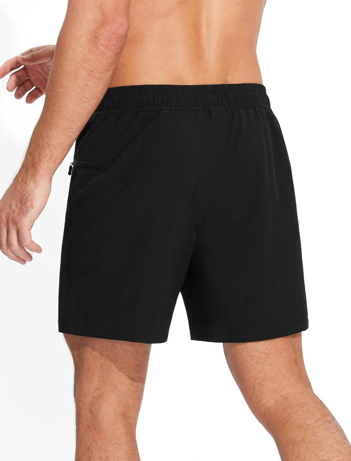 Mens Swim Trunks with Printed Compression Liner Quick Dry Bathing Suits 6" Beach Swimming Shorts with Zipper Pockets