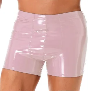 Mens Wetlook Patent Leather Bulge Pouch Panties Boxer Brief Hot Pants Swim Shorts Underwear