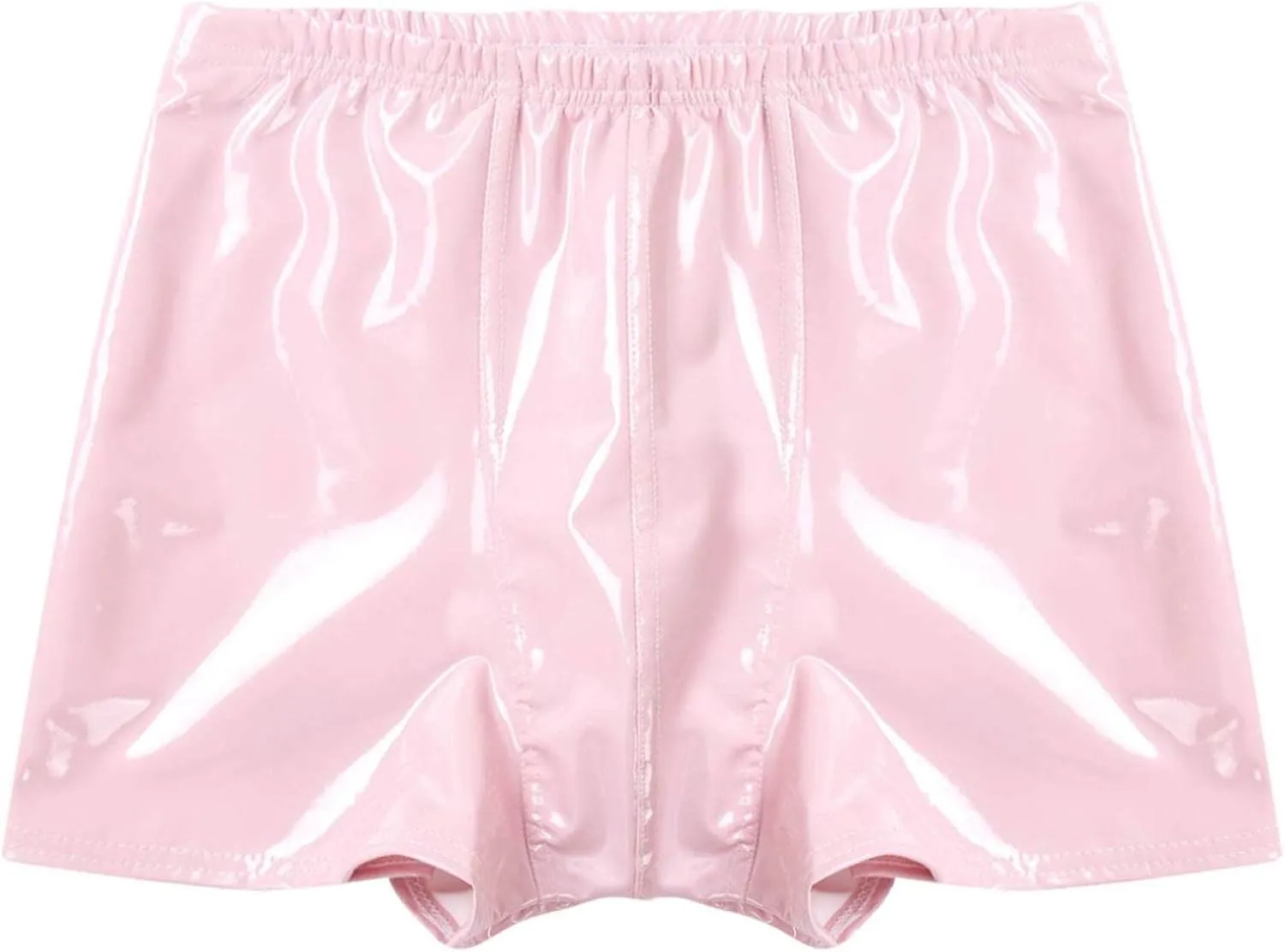 Mens Wetlook Patent Leather Bulge Pouch Panties Boxer Brief Hot Pants Swim Shorts Underwear
