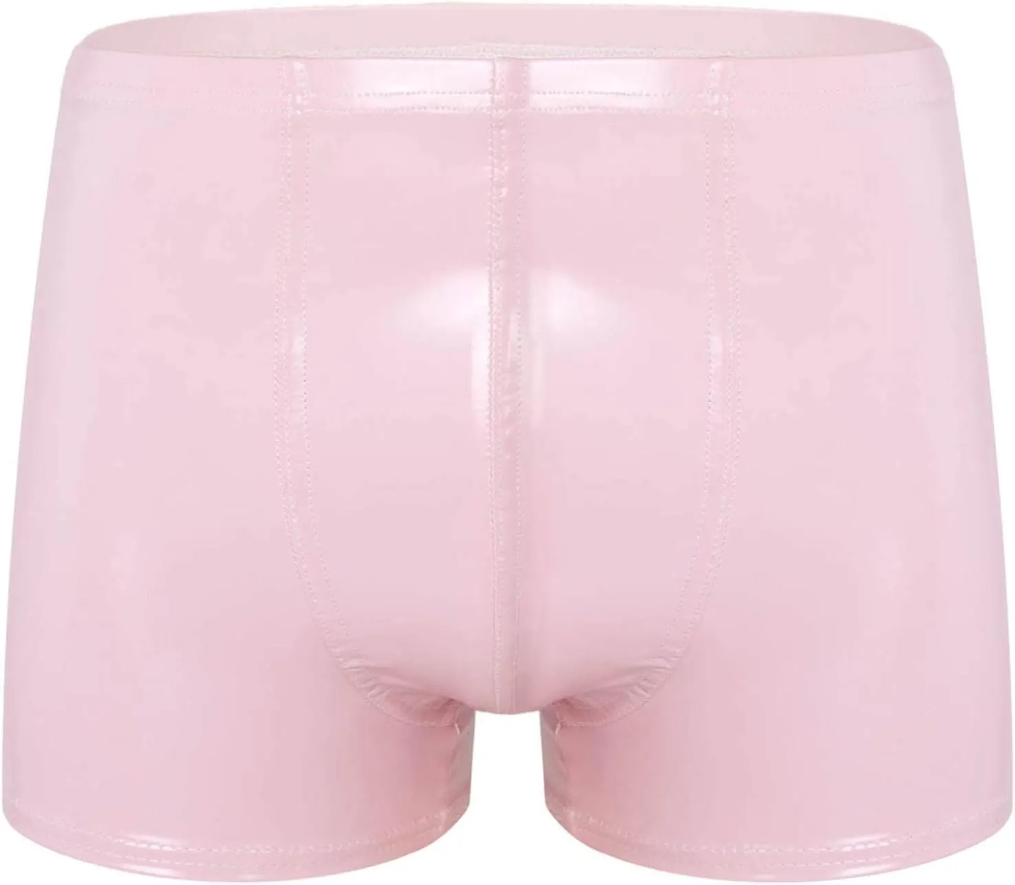 Mens Wetlook Patent Leather Bulge Pouch Panties Boxer Brief Hot Pants Swim Shorts Underwear