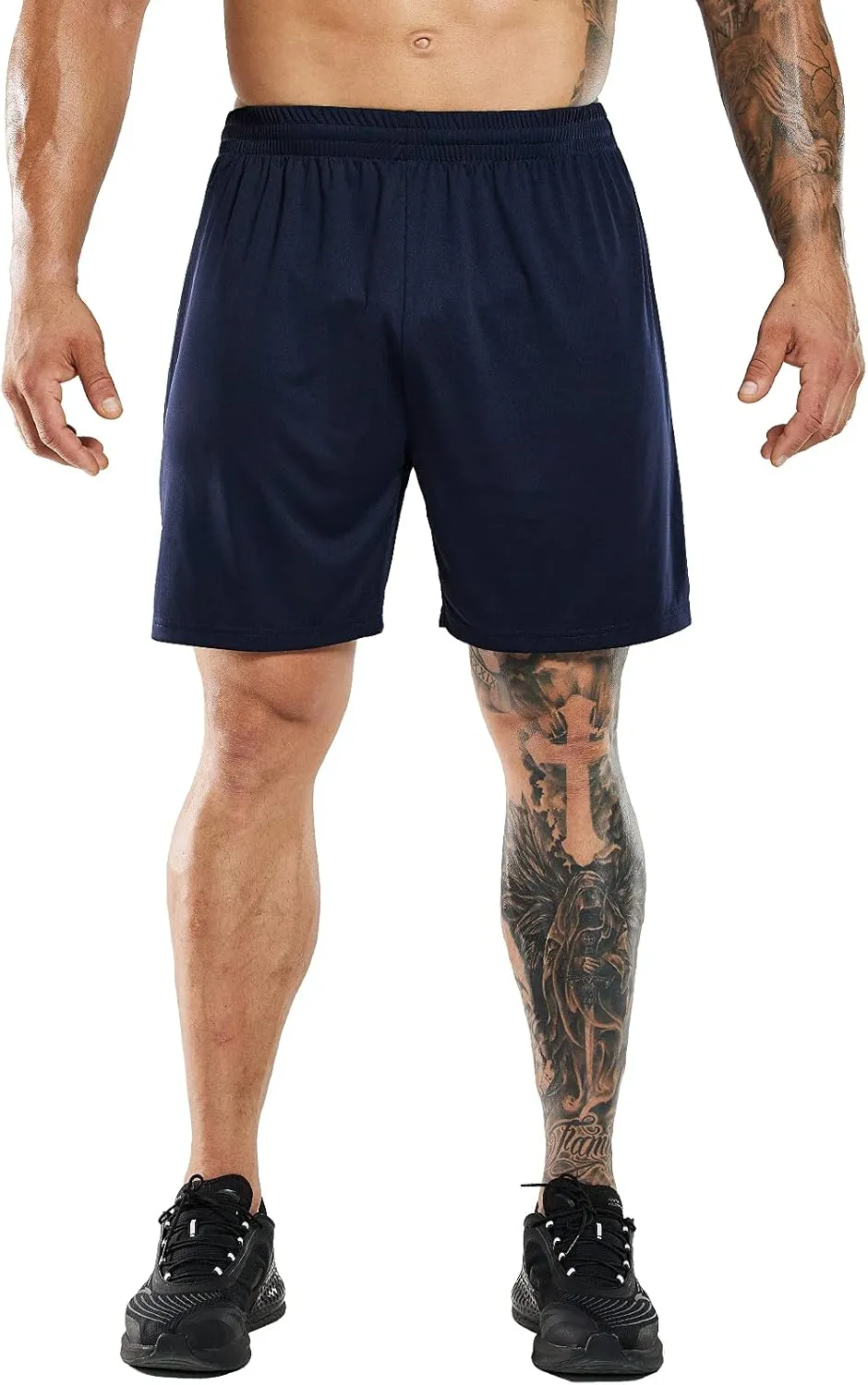 MIER Men's Soccer/Basketball/Athletic Shorts Without Pockets No Liner Running Workout Training, 3 Pack