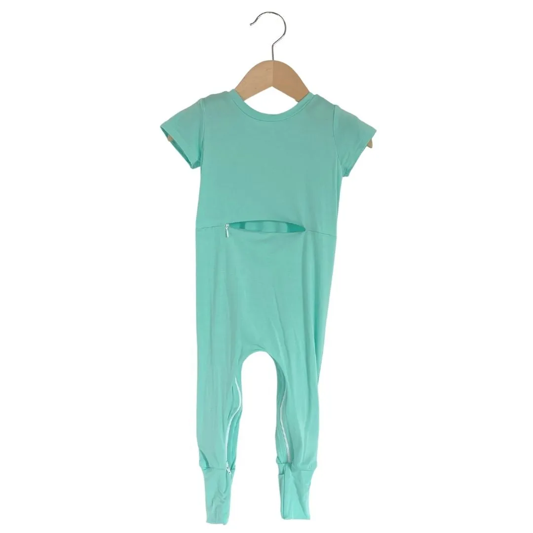 Mint Bamboo Lyocell Romper with G-Tube Access